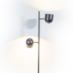 Pip black LED floor lamp, dimmable and adjustable