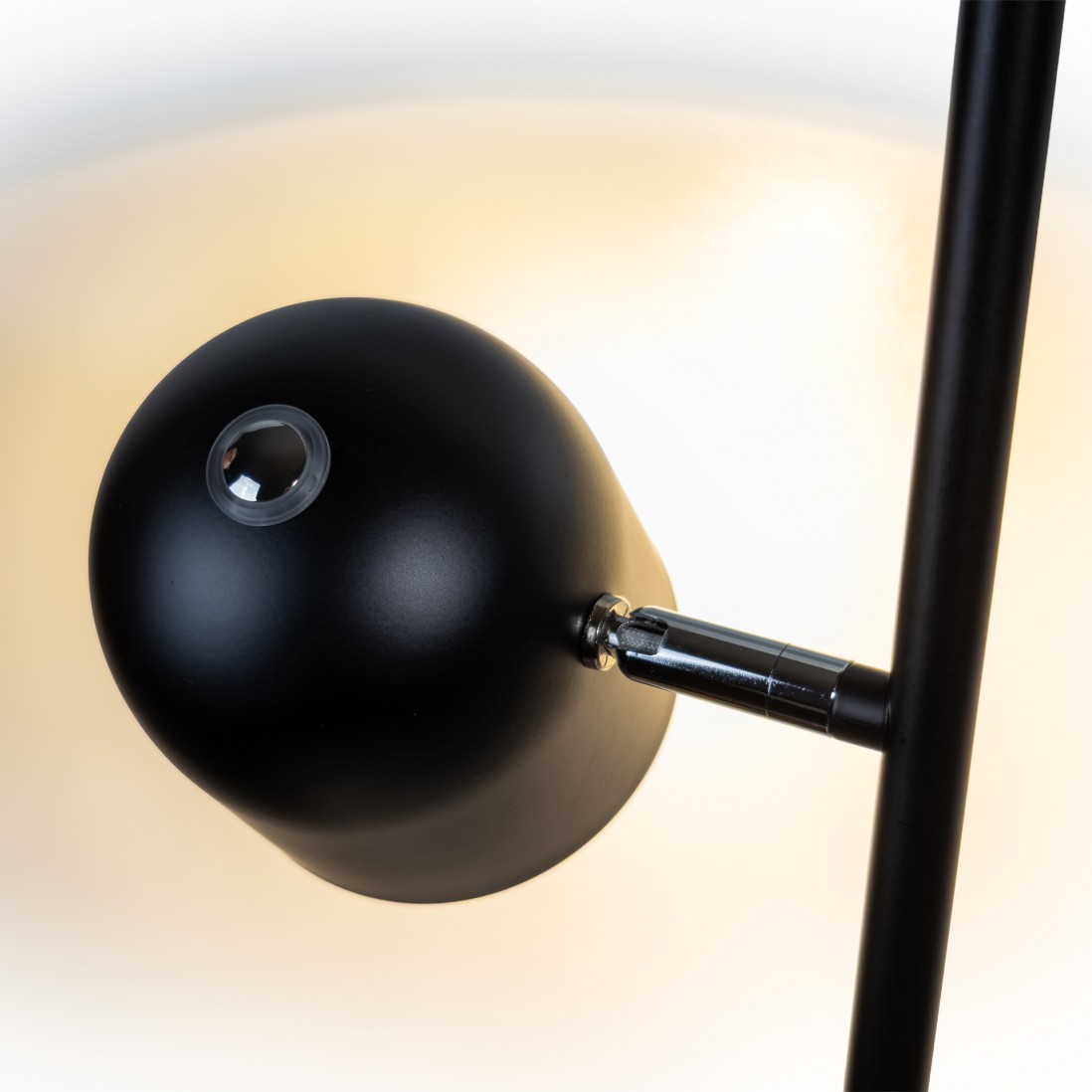 Pip black LED floor lamp, dimmable and adjustable