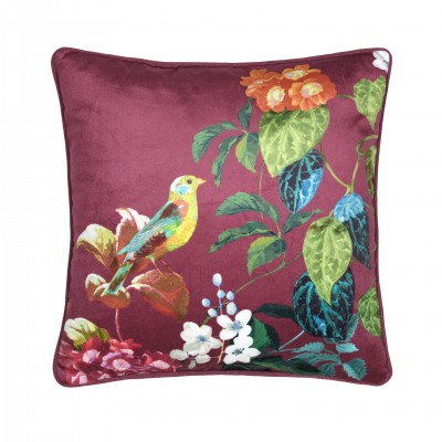 Emmy cushion bordeaux double-sided with floral print 40 x 40 cm