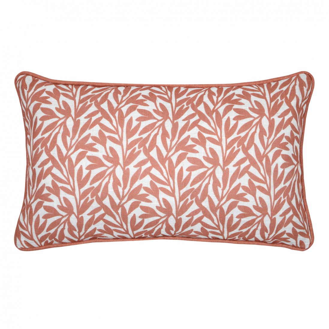 Antillia orange terracotta cushion with floral pattern 30 x 50 cm