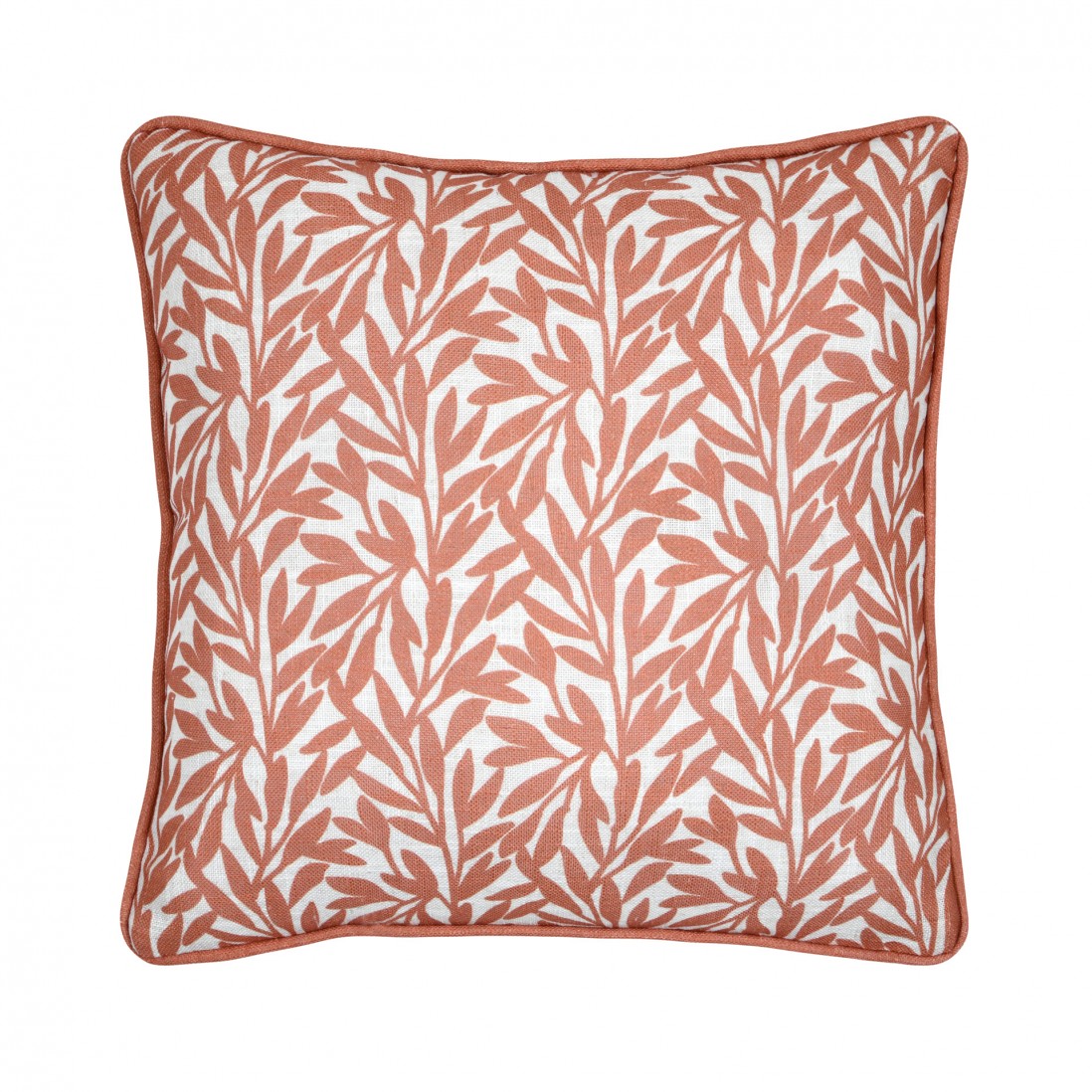 Antillia orange terracotta cushion with floral pattern 40 x 40 cm
