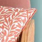 Antillia orange terracotta cushion with floral pattern 40 x 40 cm