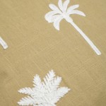 Casablanca cotton cushion mustard yellow with white palm trees embroidery 40 x 40 cm