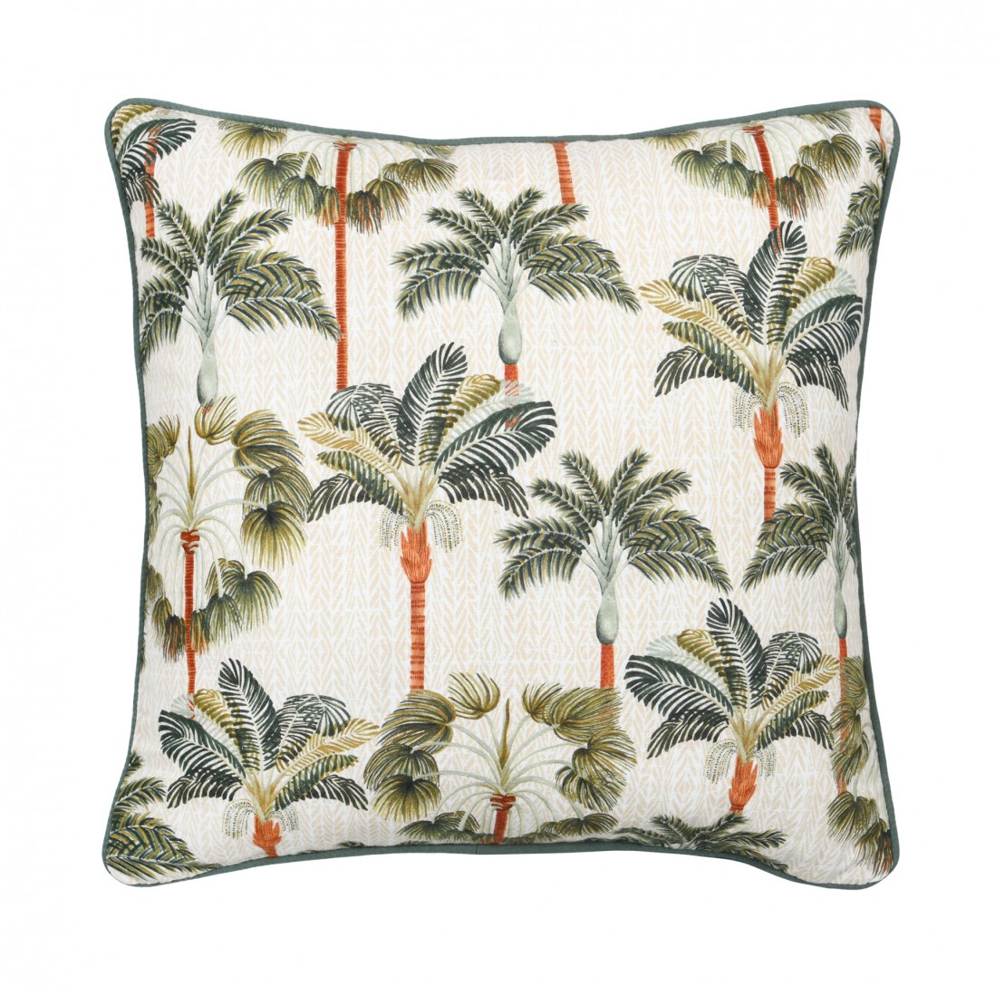 Casablanca cotton cushion double-sided with palm tree pattern/green 45 x 45 cm