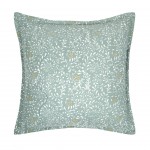 Shana cotton cushion sage with white floral pattern 45 x 45 cm