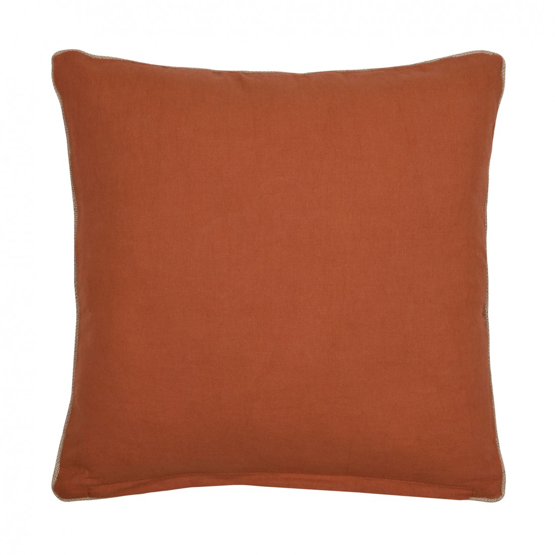 Galicia cotton cushion orange with floral pattern and embroidery details 45 x 45 cm
