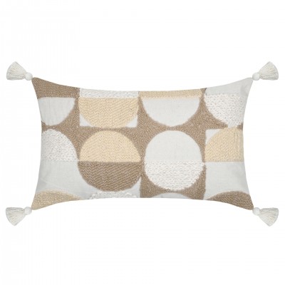 Balma cushion in ecru with embroidery geometric pattern 30 x 50 cm
