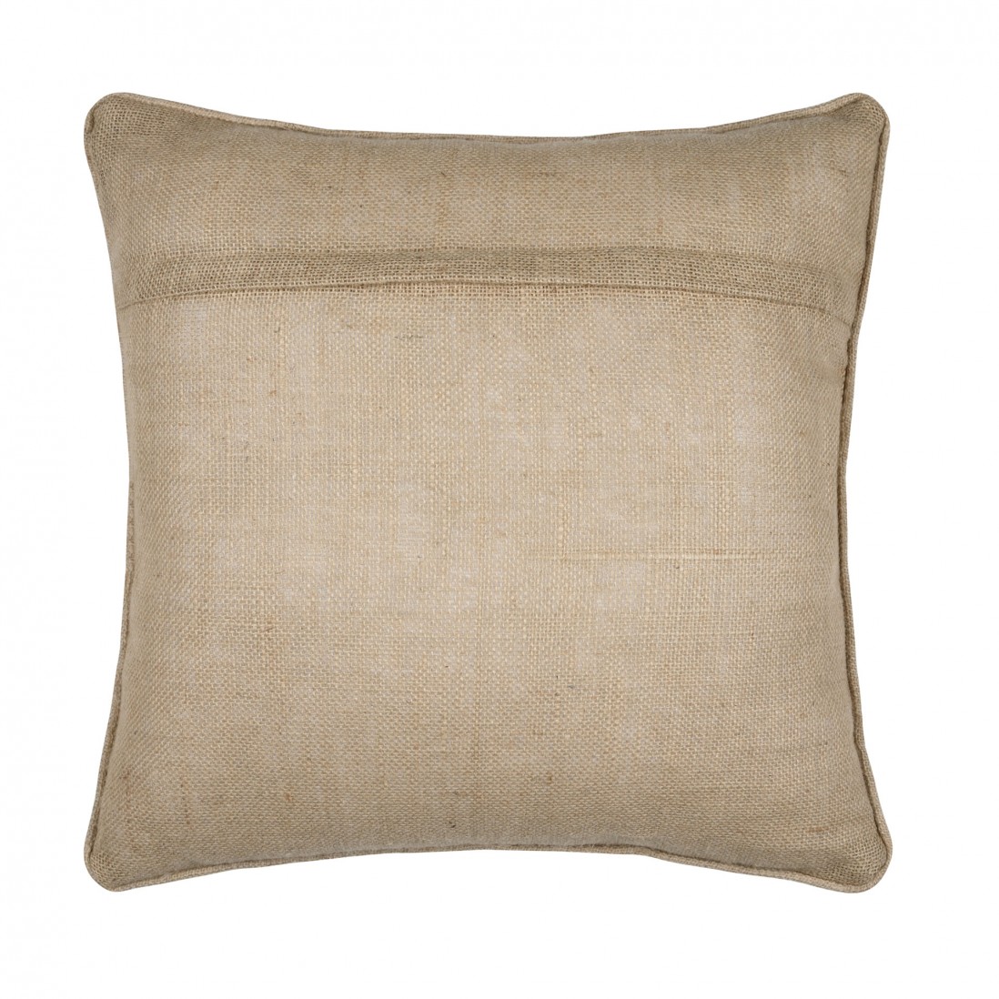 Almofada Cambodge 002 com motivos tropicais verde em algod�o e juta 50 x 50 cm