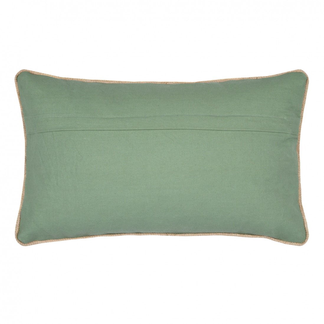 Cambodge Coj�n 005 with green tropical motifs and golden mandala 100% cotton 30 x 50 cm