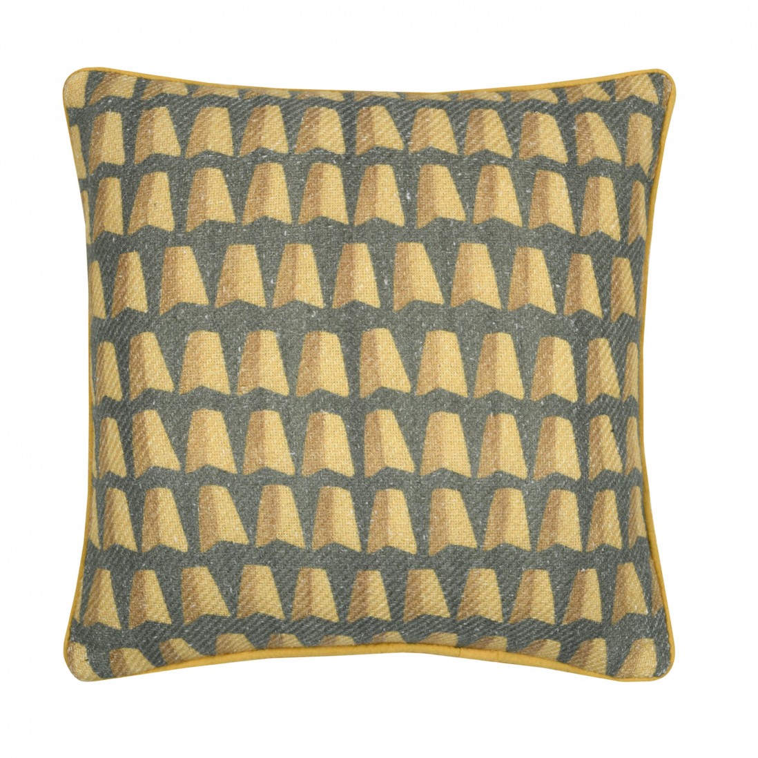 Almofada Moata 008 dupla face com padr�o amarelo 40 x 40 cm