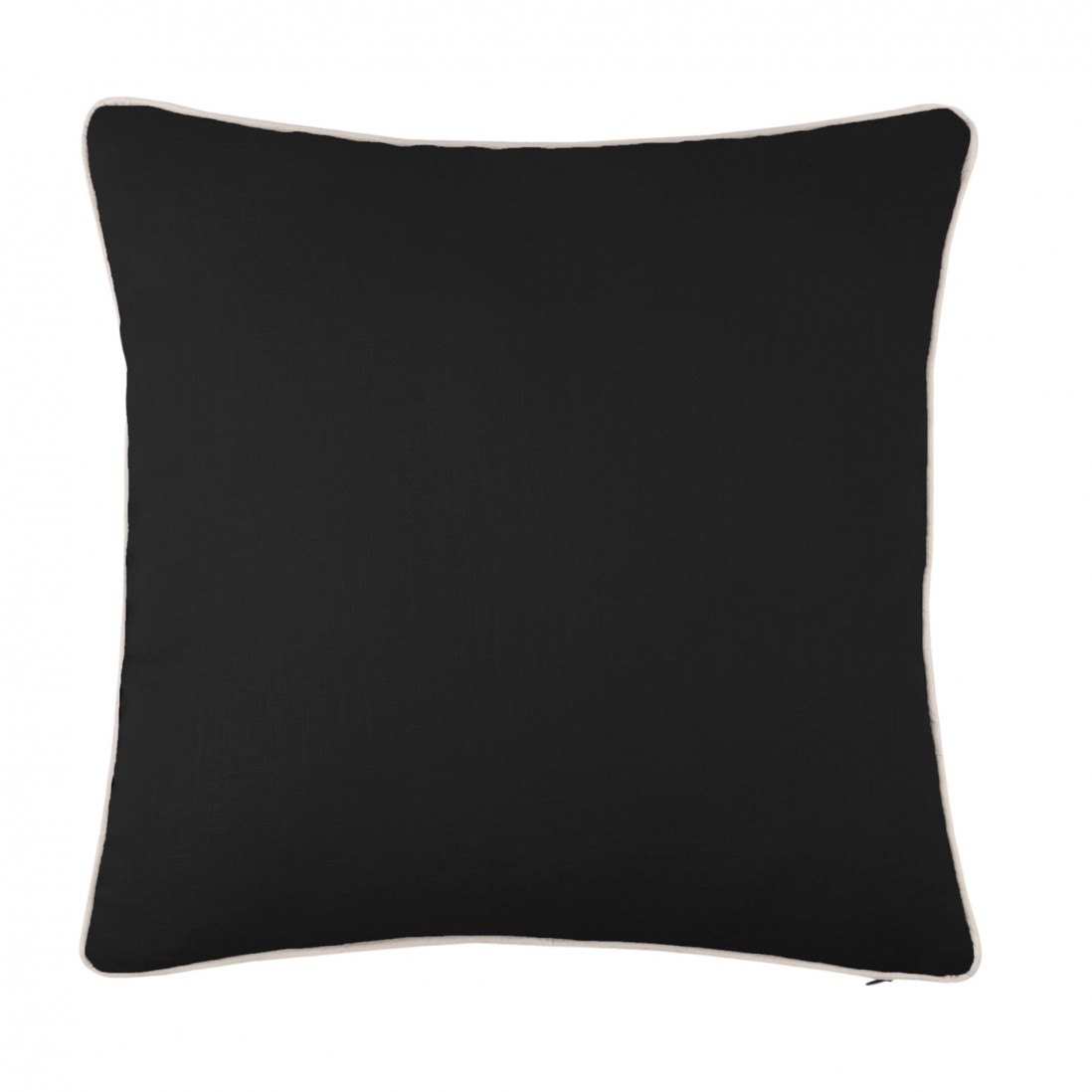 Sapajou cushion black double-sided with monkey and leaf design 50 x 50 cm