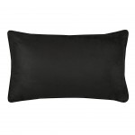 Almofada Orphee dupla face preta e taupe com desenho floral 30 x 50 cm