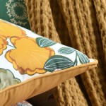 Salvador double-sided cushion, yellow and green with floral pattern 45 x 45 cm