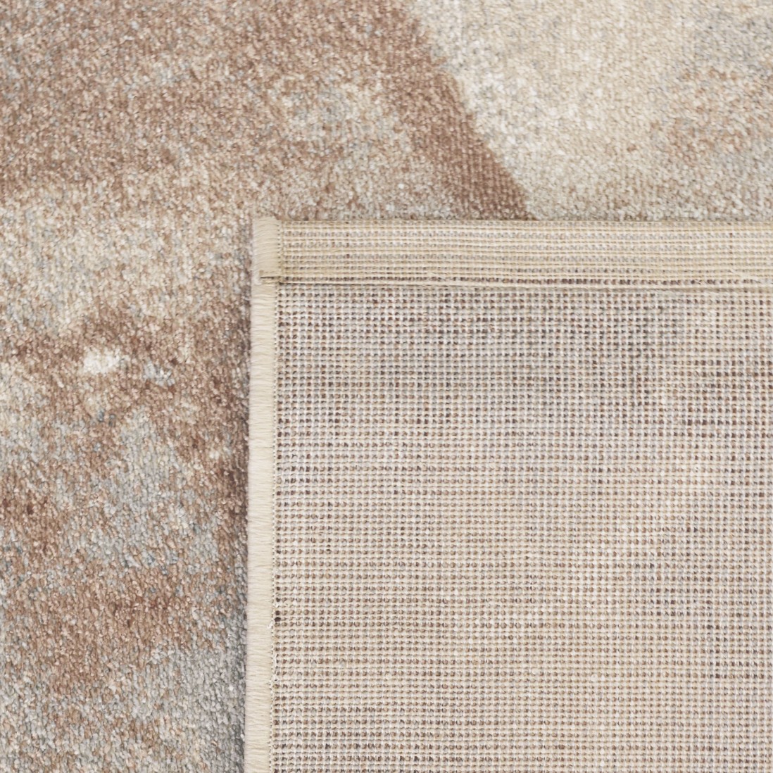 Abstract area rug Corfu 57721 in beige brown and blue