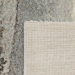 Abstract area rug Corfu 57718 in beige brown and blue