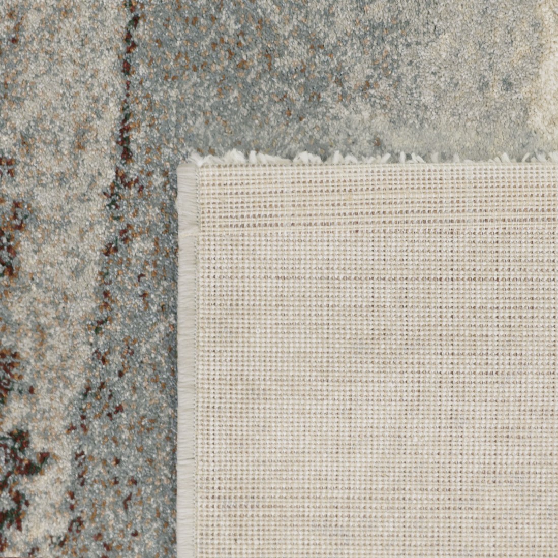 Abstract area rug Corfu 57718 in beige brown and blue