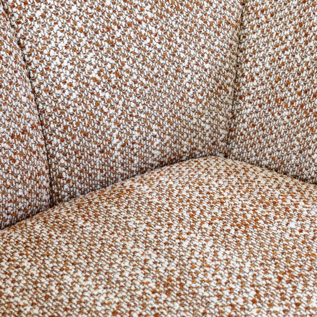 Drava swivel armchair in orange chenille