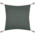 Almofada Botanys em algod�o e linho com padr�o floral verde e detalhes bordados 40 x 40 cm