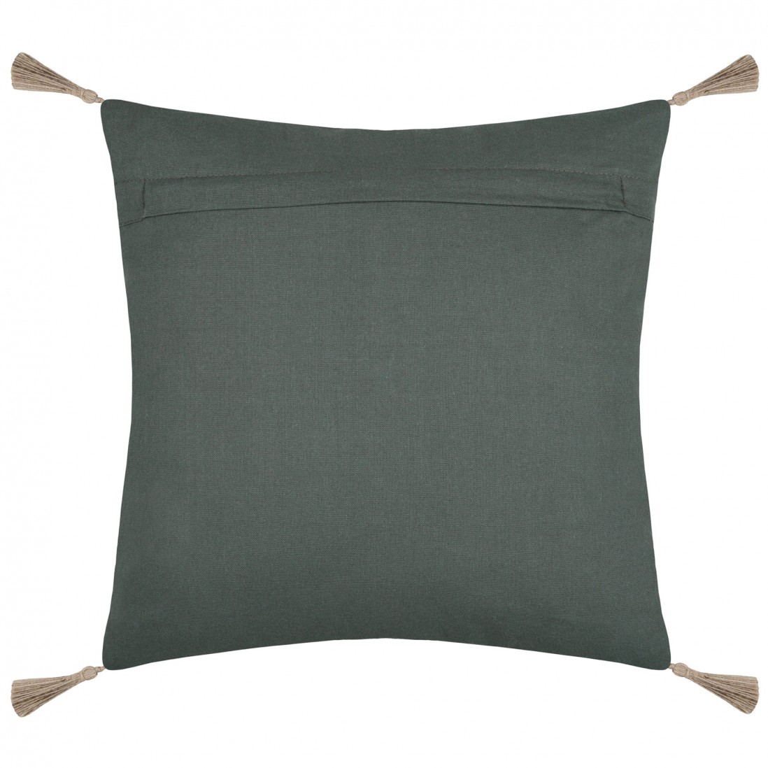 Almofada Botanys em algod�o e linho com padr�o floral verde e detalhes bordados 40 x 40 cm