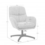 Drava swivel armchair in green chenille