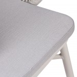Trebbia light gray stackable outdoor chair in rope and aluminum