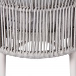 Trebbia light gray stackable outdoor chair in rope and aluminum