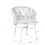Stackable outdoor chair Trebbia brown in rope and aluminum