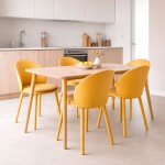 Stella yellow polypropylene chair with cushioned seat