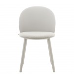 Stella light gray polypropylene chair with cushioned seat