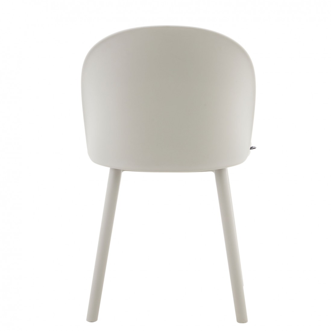 Stella light gray polypropylene chair with cushioned seat