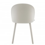 Stella light gray polypropylene chair with cushioned seat