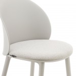 Stella light gray polypropylene chair with cushioned seat