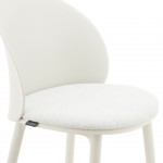 Stella cream polypropylene chair with cushioned seat
