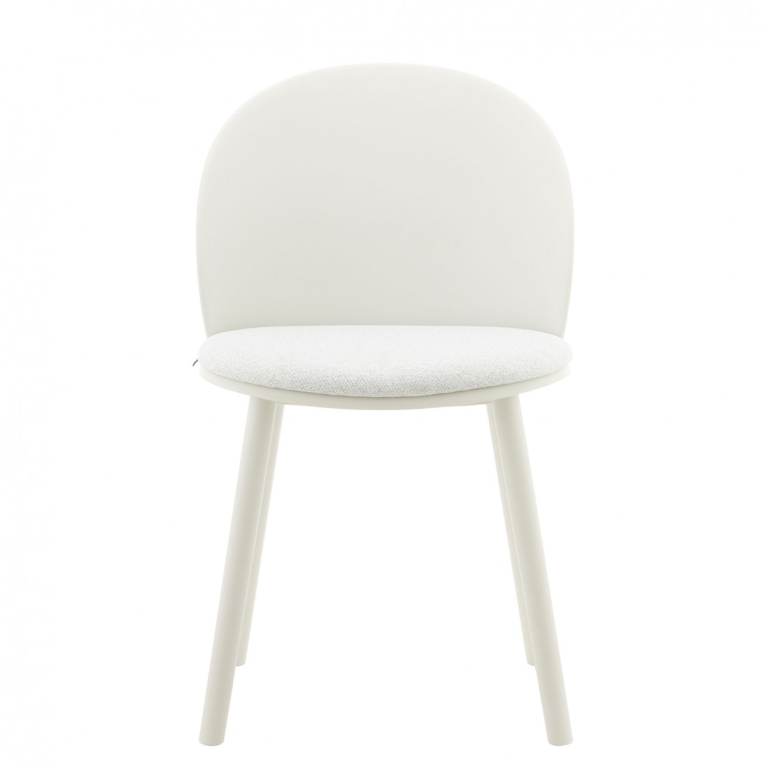 Stella cream polypropylene chair with cushioned seat