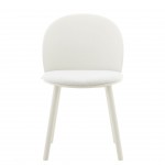 Stella cream polypropylene chair with cushioned seat