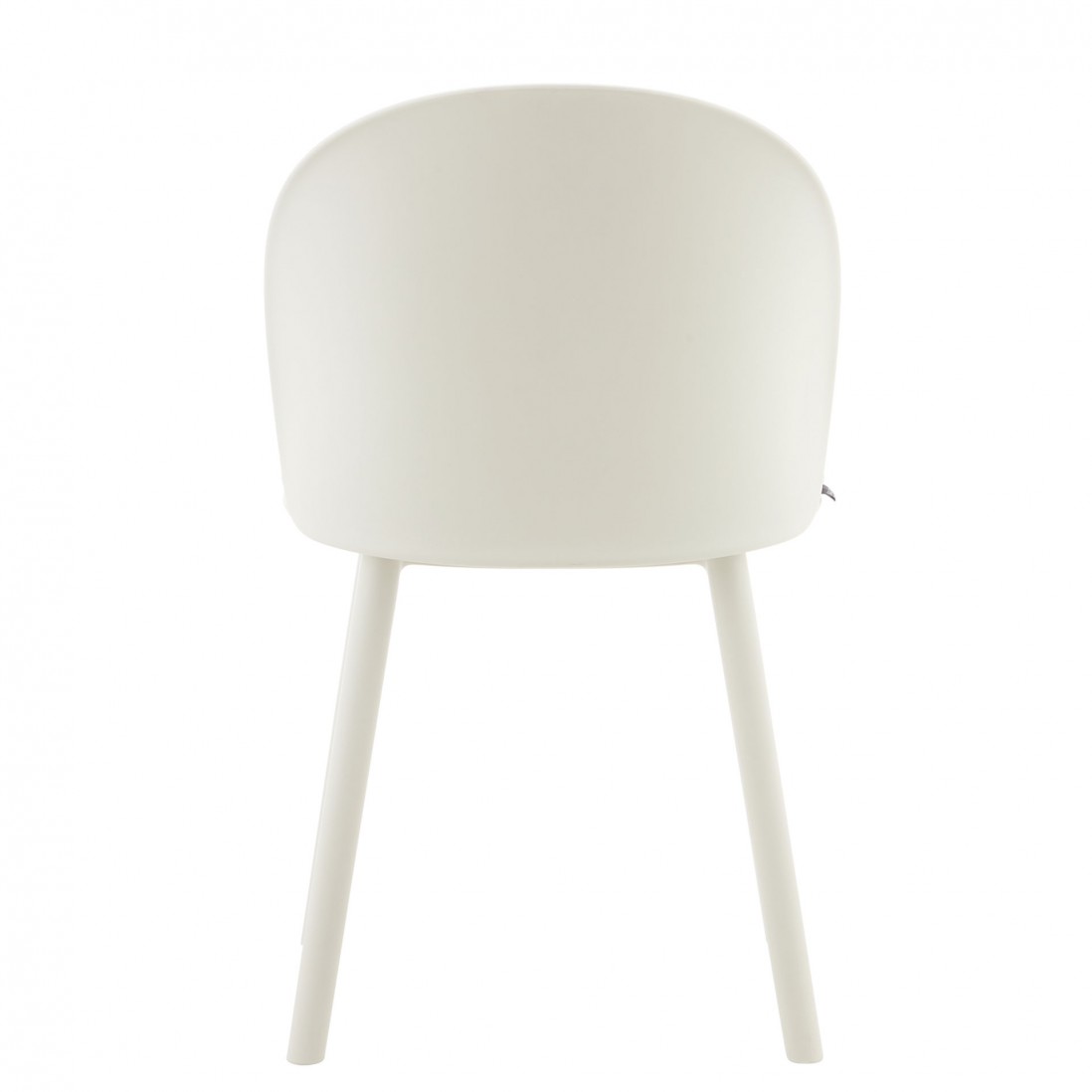 Stella cream polypropylene chair with cushioned seat