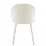 Stella cream polypropylene chair with cushioned seat