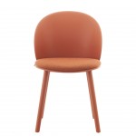 Stella orange polypropylene chair with cushioned seat