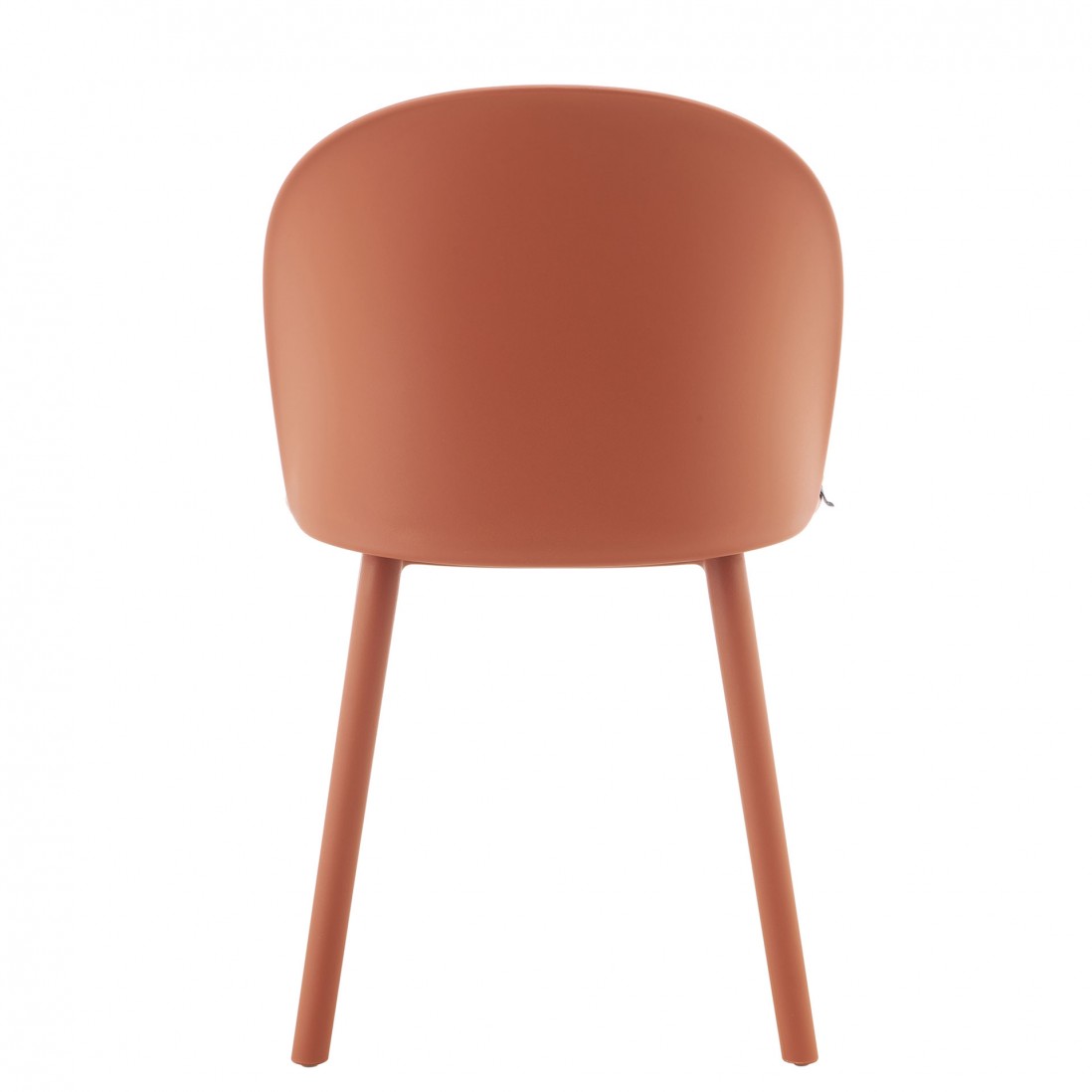 Stella orange polypropylene chair with cushioned seat