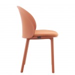 Stella orange polypropylene chair with cushioned seat