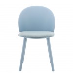 Stella blue polypropylene chair with cushioned seat