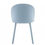 Stella blue polypropylene chair with cushioned seat