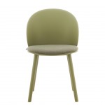 Stella green polypropylene chair with cushioned seat