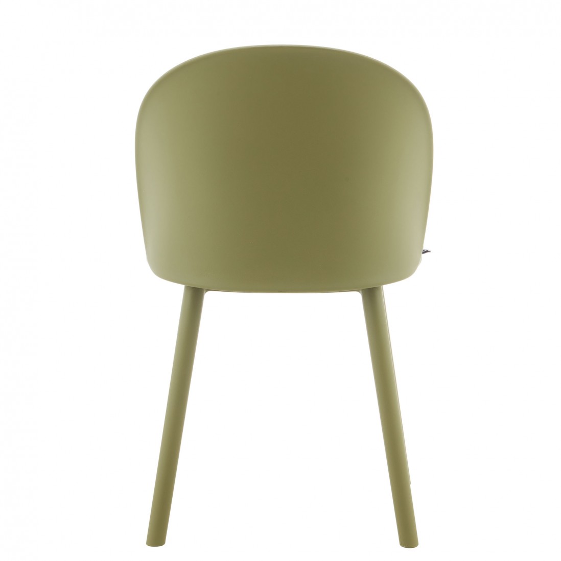 Stella green polypropylene chair with cushioned seat