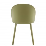 Stella green polypropylene chair with cushioned seat