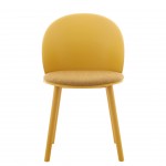 Stella yellow polypropylene chair with cushioned seat