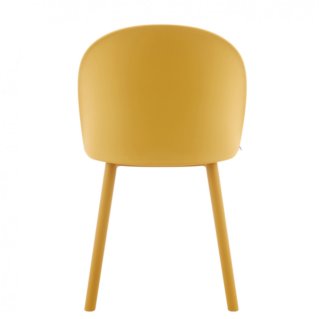 Stella yellow polypropylene chair with cushioned seat