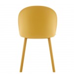 Stella yellow polypropylene chair with cushioned seat