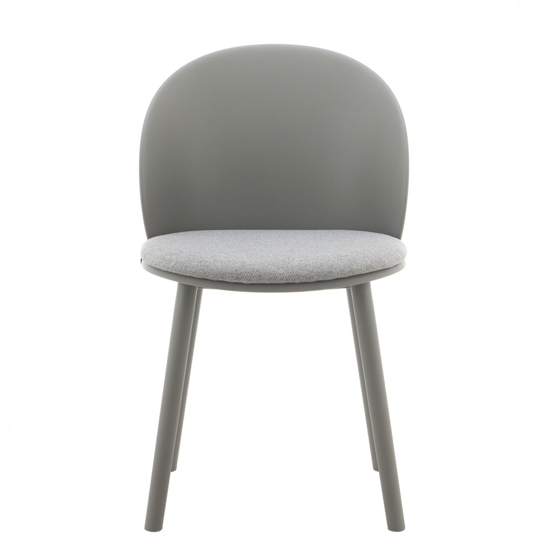 Stella dark gray polypropylene chair with cushioned seat