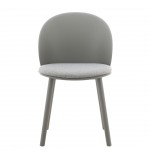 Stella dark gray polypropylene chair with cushioned seat